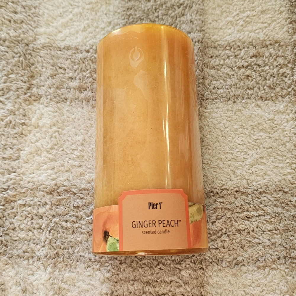 Pier 1 Ginger Peach Scented Candle - Vibrant Orange